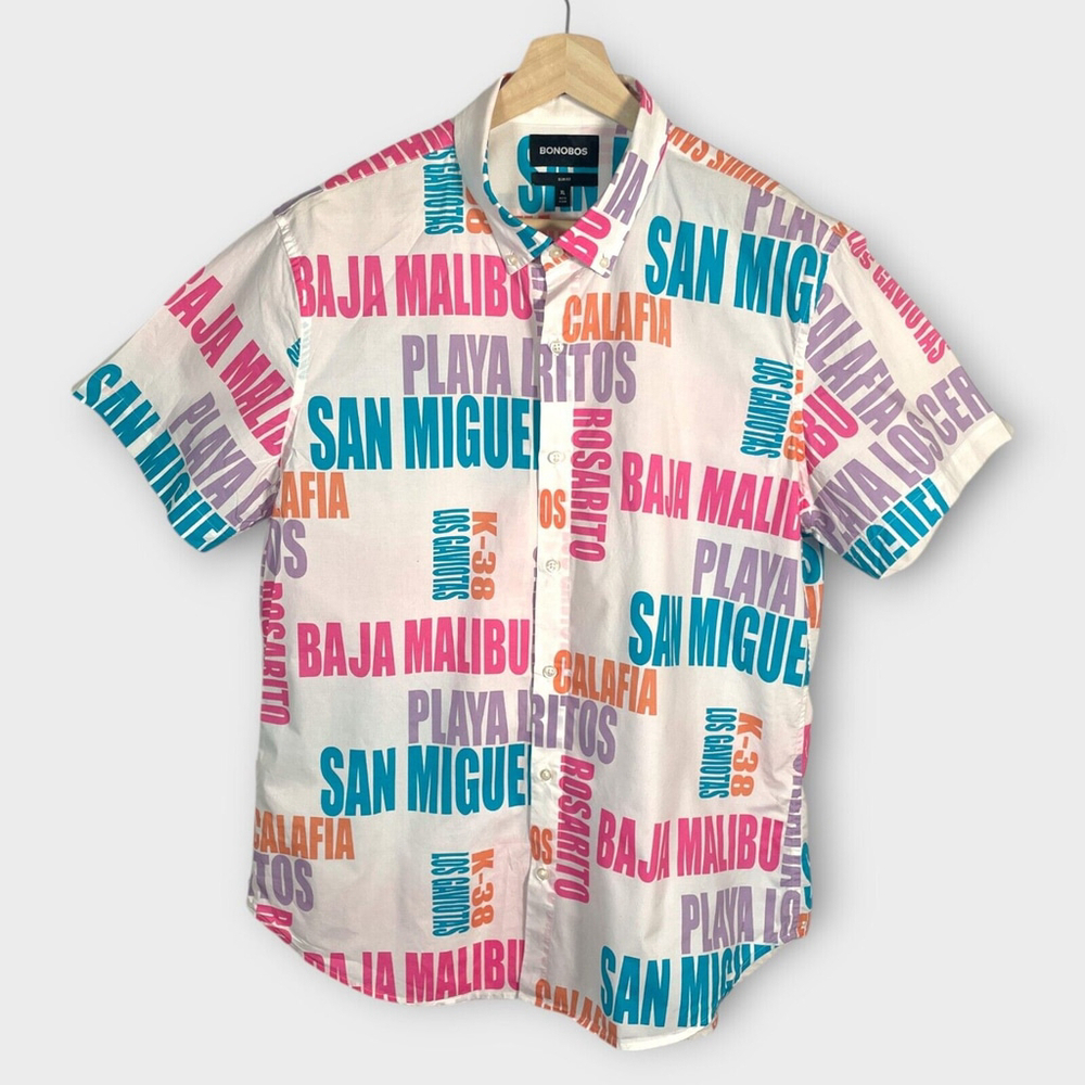 Bonobos Shirt Men's XL 100% Cotton California Surf Beach K-38 EUC
